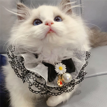 Black Little Fairy Pet Slobber Lace Scarf
